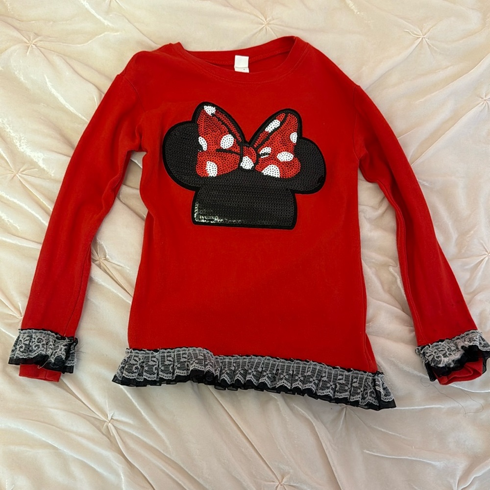 Girl’s Monag Minnie Mouse Long sleeve shirt size 4